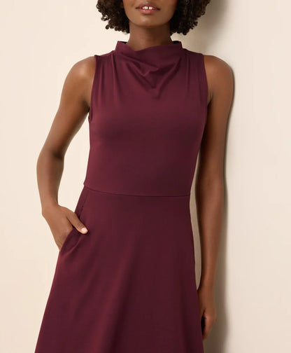 clearance fit & flare cowl neck dress