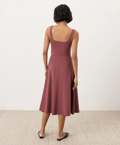 clearance fit & flare square neck dress