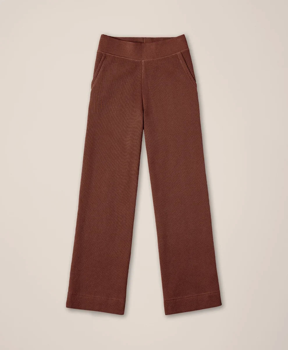 clearance thermal waffle wide leg pant