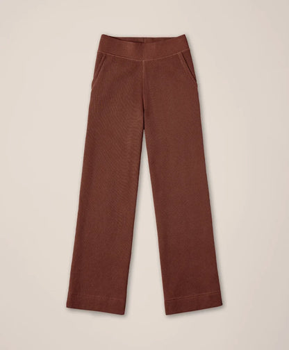 clearance thermal waffle wide leg pant