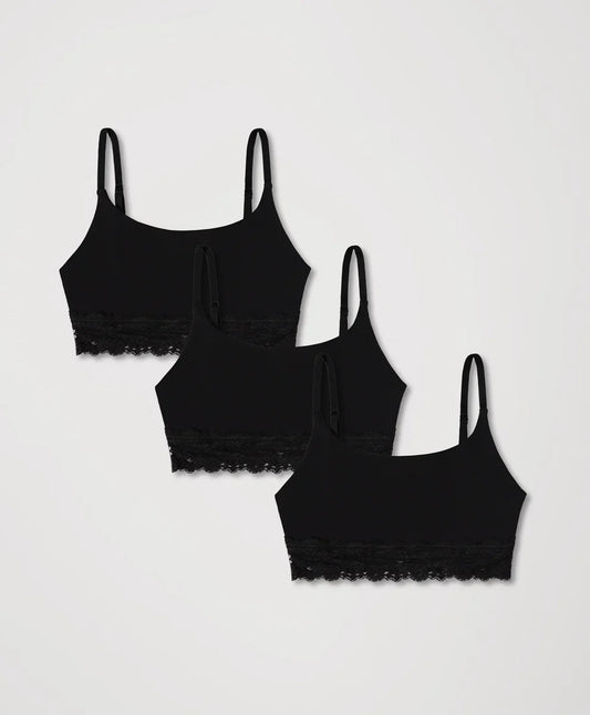 lace modern scoop bralette 3-pack