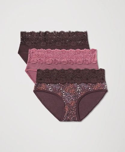 lace waist brief 3-pack
