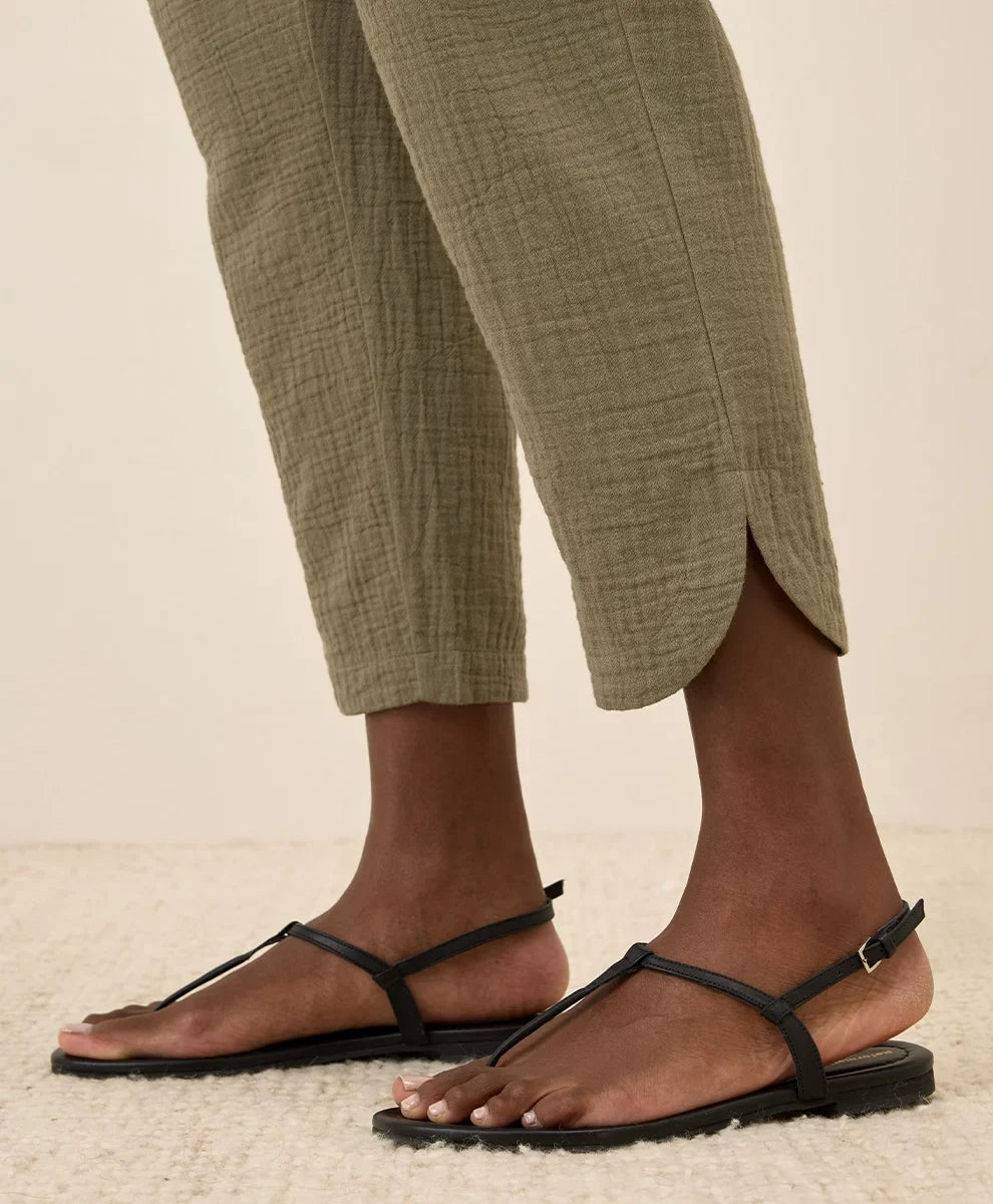 clearance coastal double gauze tapered pull-on pant