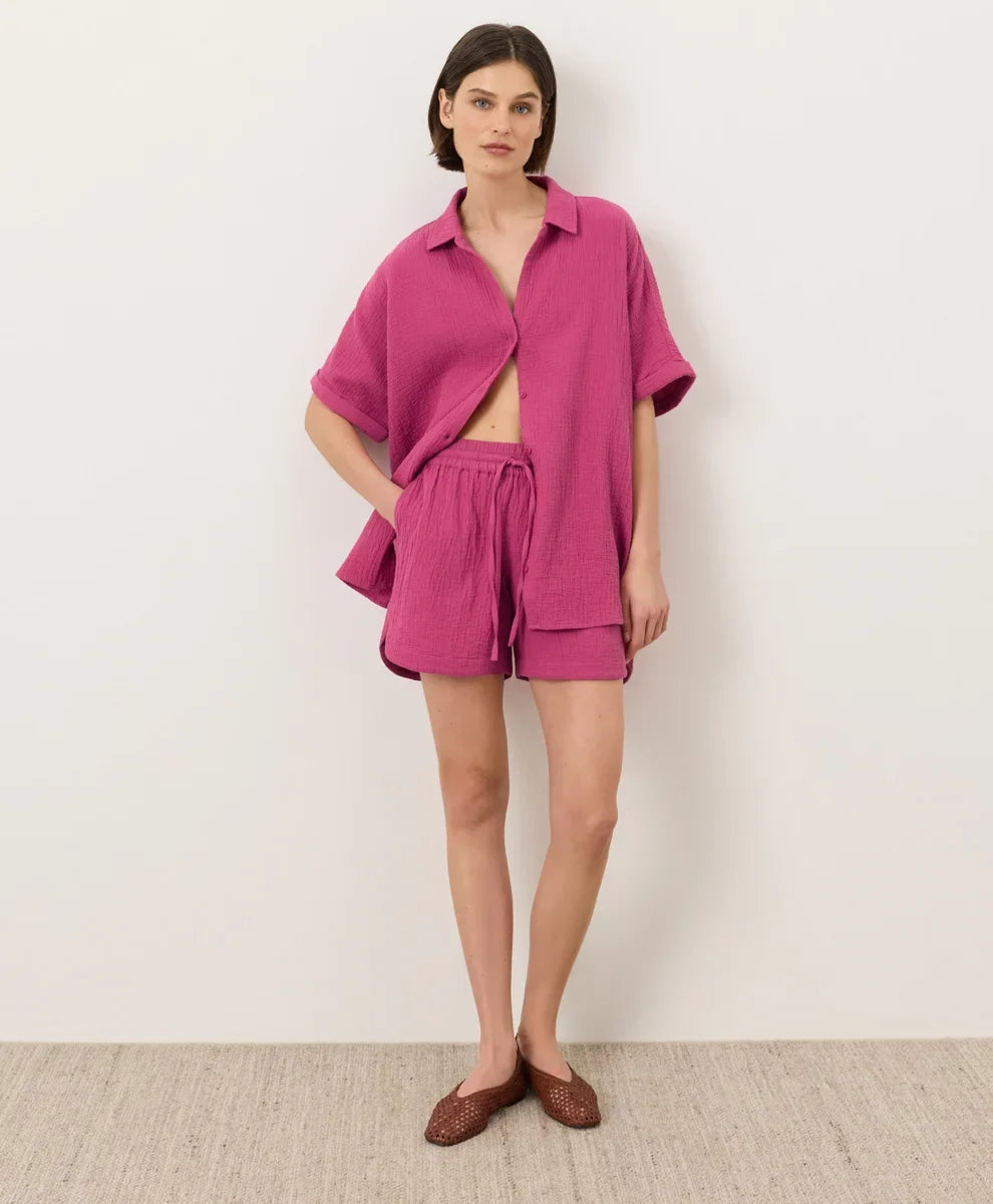 clearance coastal double gauze oversized shirt