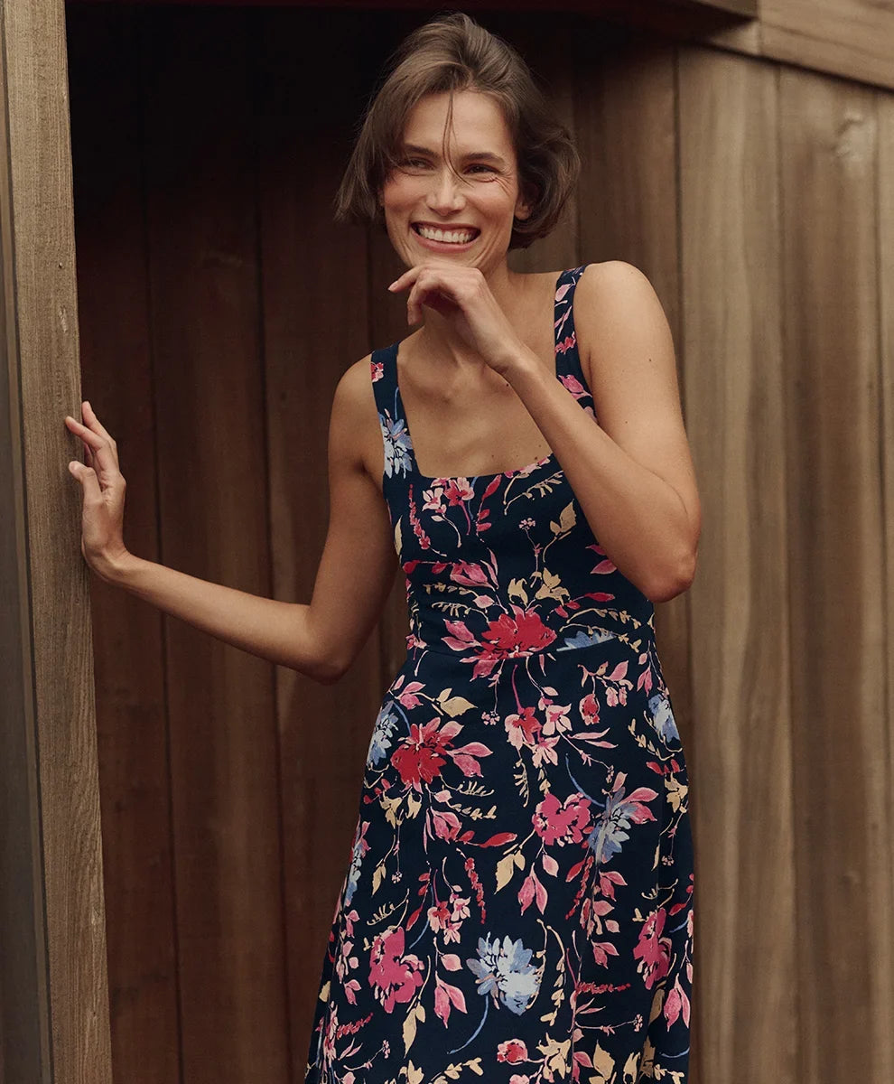 clearance fit & flare square neck dress