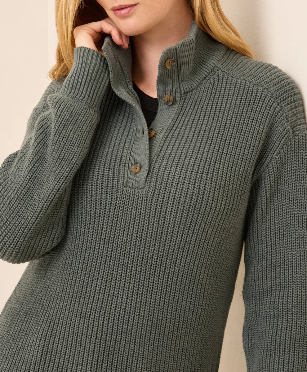 clearance luxe knit henley sweater