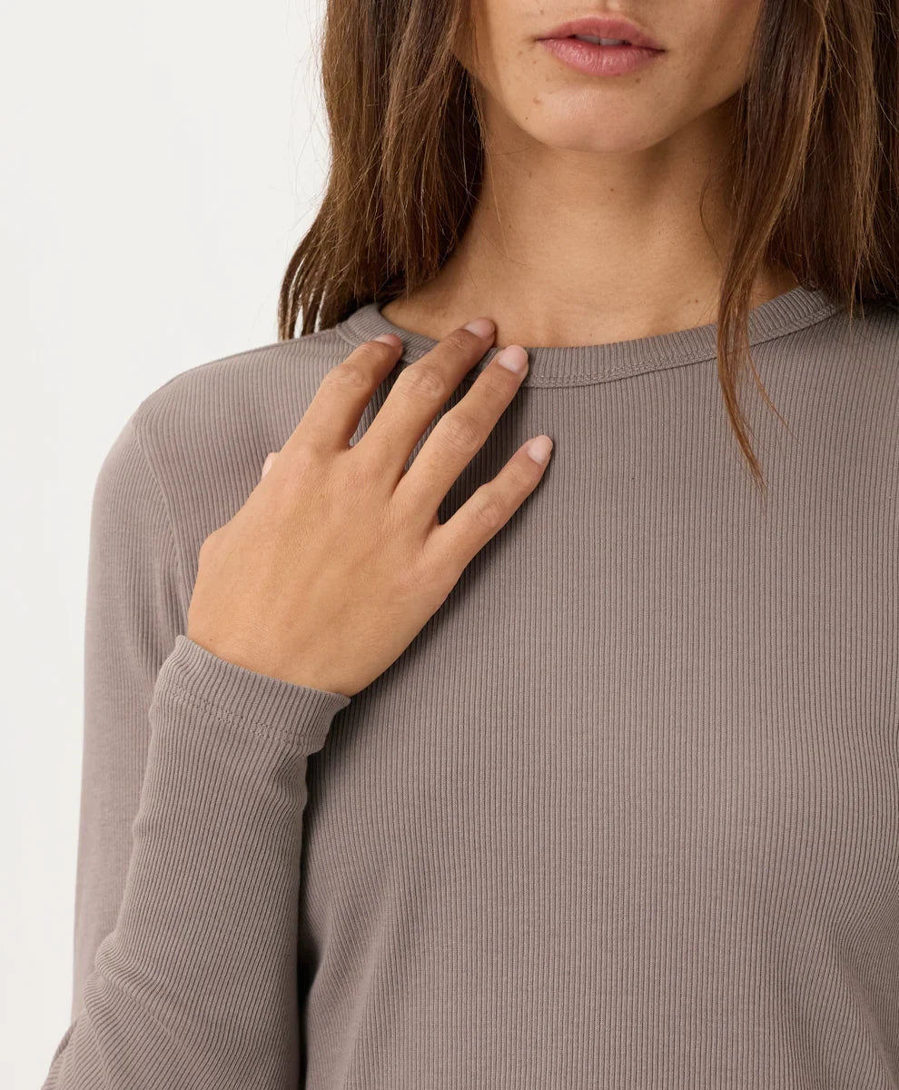 clearance perfect rib crewneck long sleeve tee