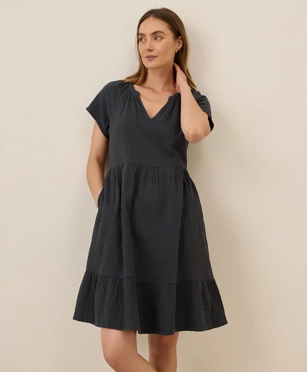 clearance coastal double gauze breezy dress
