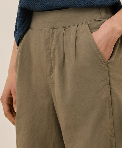 clearance canopy linen blend pleated trouser