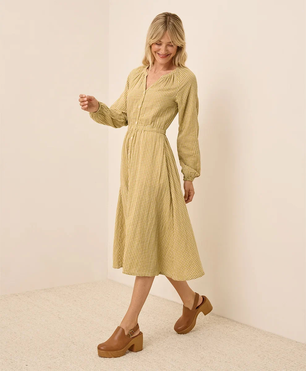 clearance coastal double gauze poet sleeve dress