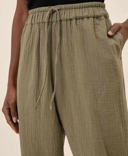 clearance coastal double gauze tapered pull-on pant