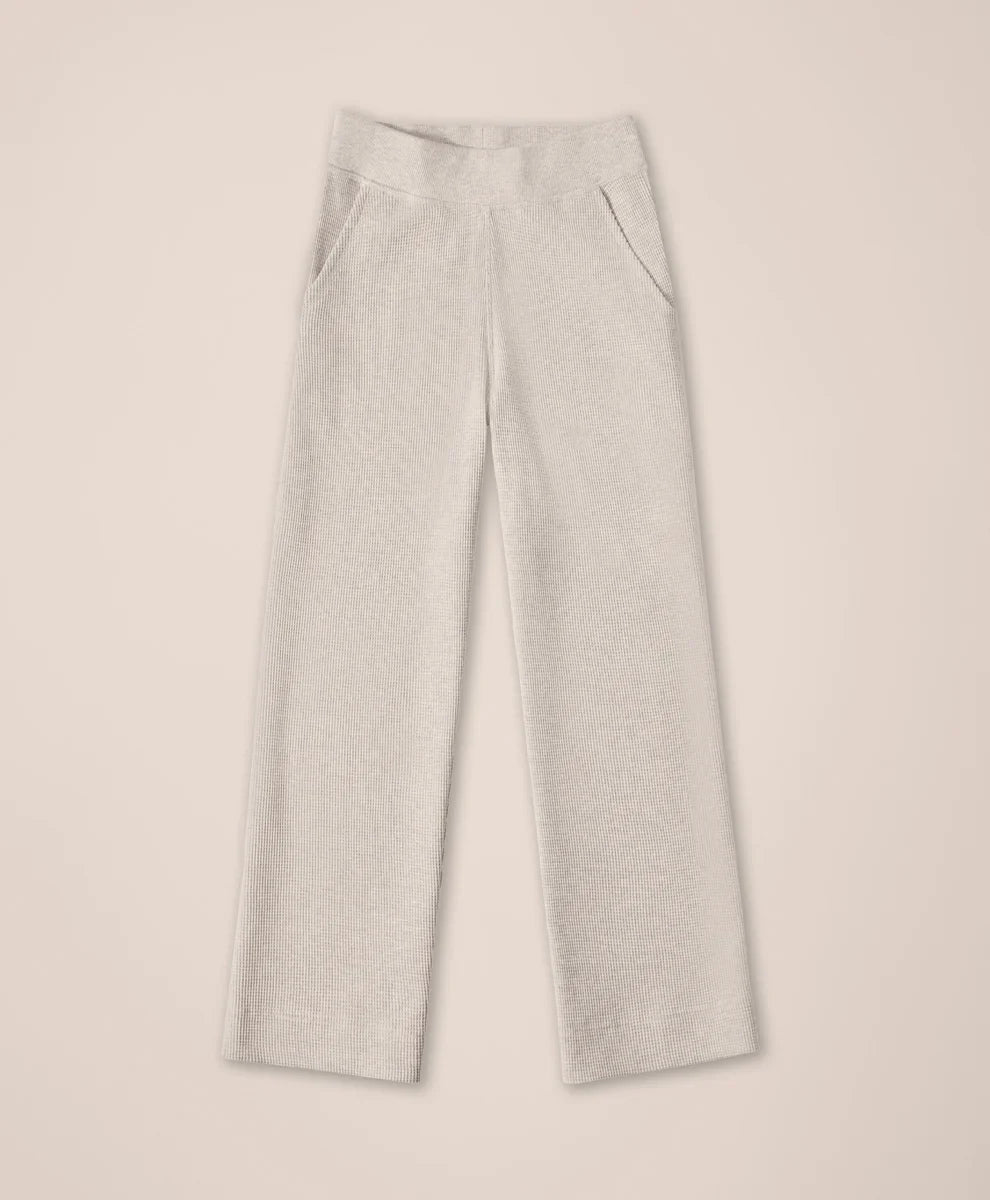 clearance thermal waffle wide leg pant