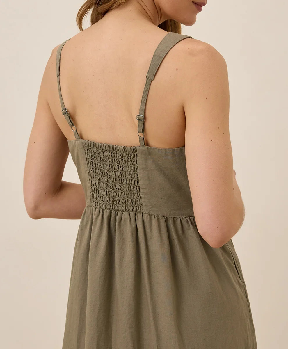 clearance canopy linen blend easy tank dress