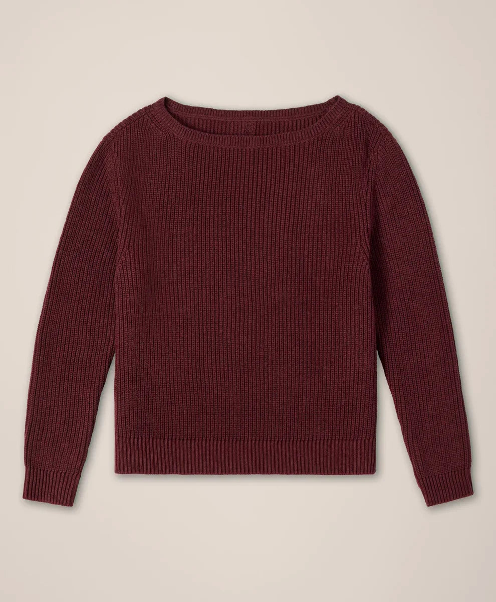 clearance luxe knit boatneck sweater
