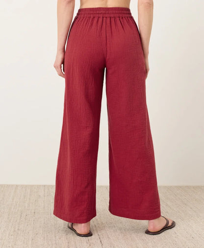 clearance coastal double gauze split hem pant