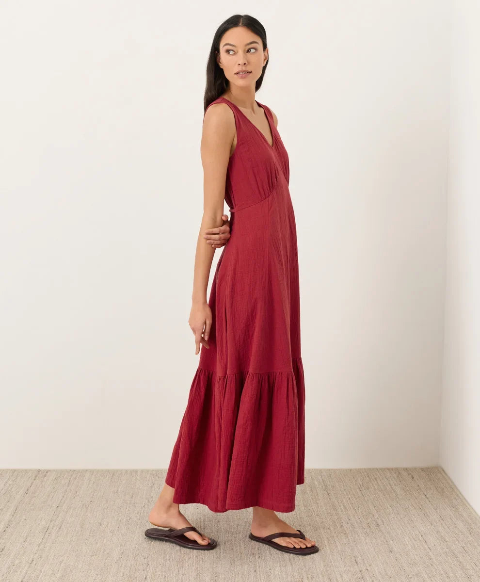 clearance coastal double gauze beach to brunch maxi dress