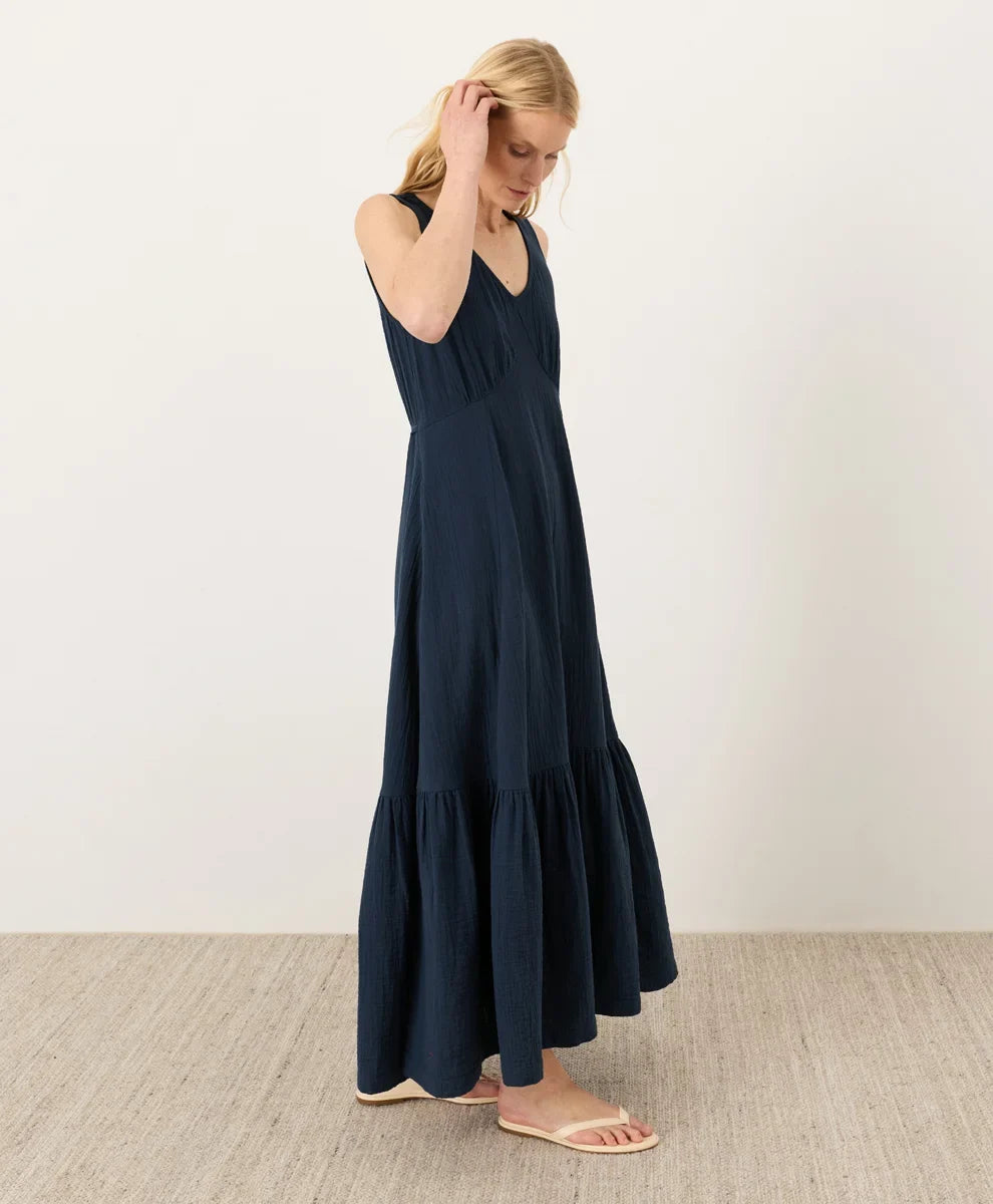 clearance coastal double gauze beach to brunch maxi dress
