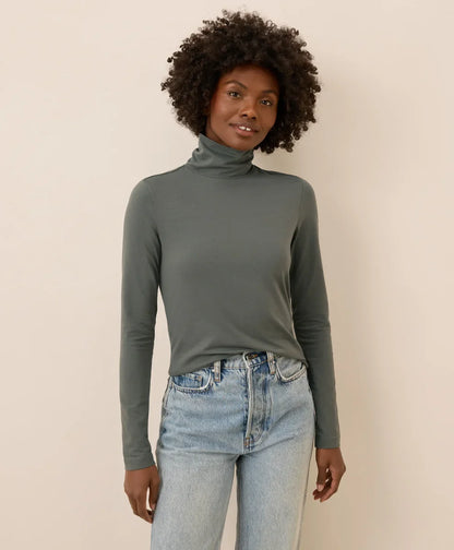clearance luxe stretch jersey slim turtleneck