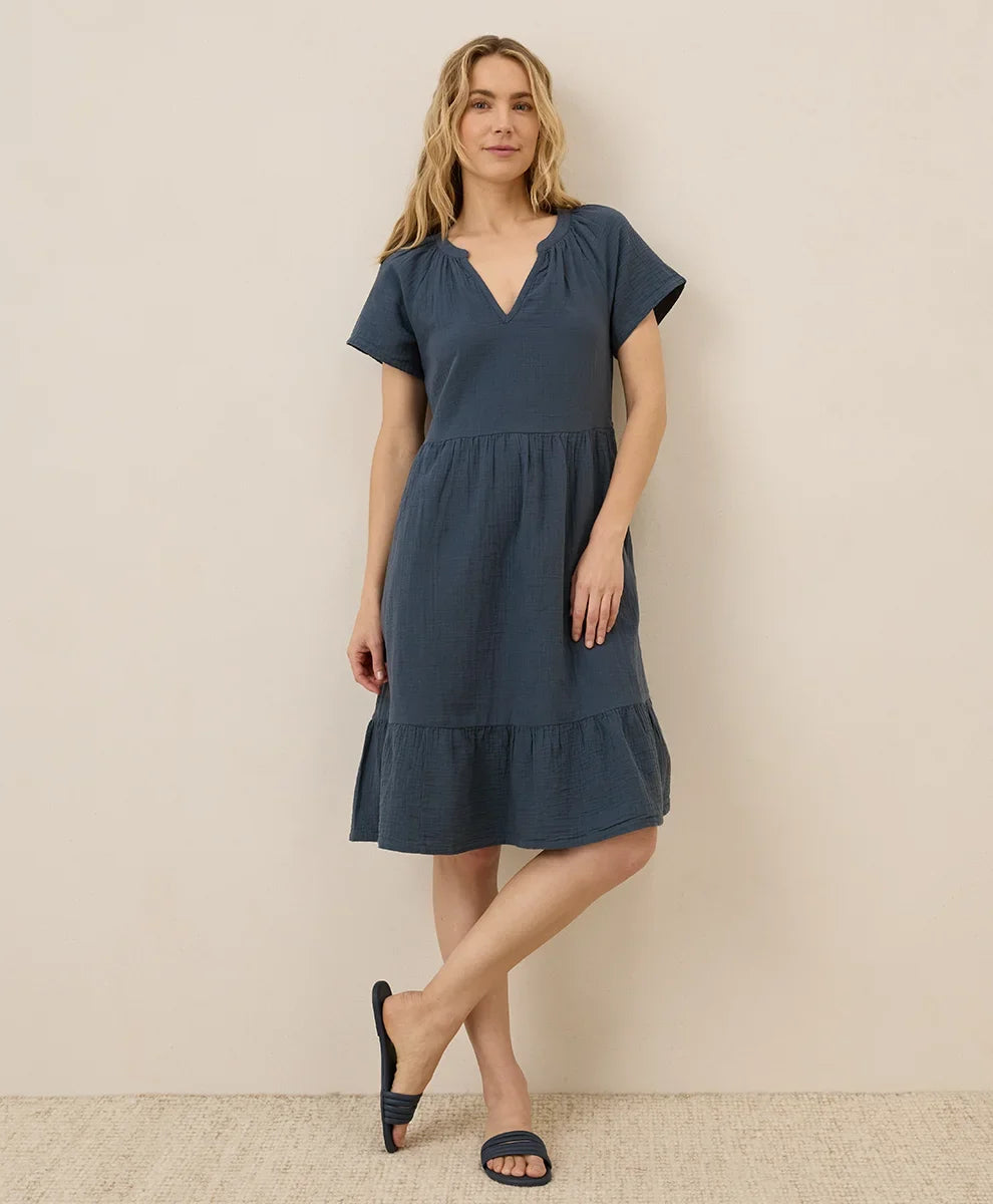 clearance coastal double gauze breezy dress