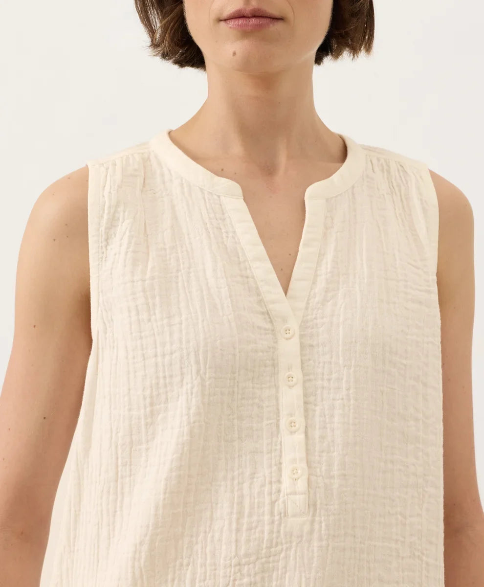 clearance coastal double gauze henley tank