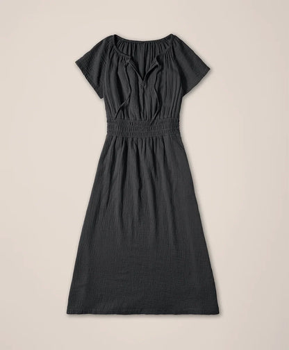 clearance coastal double gauze boho midi dress