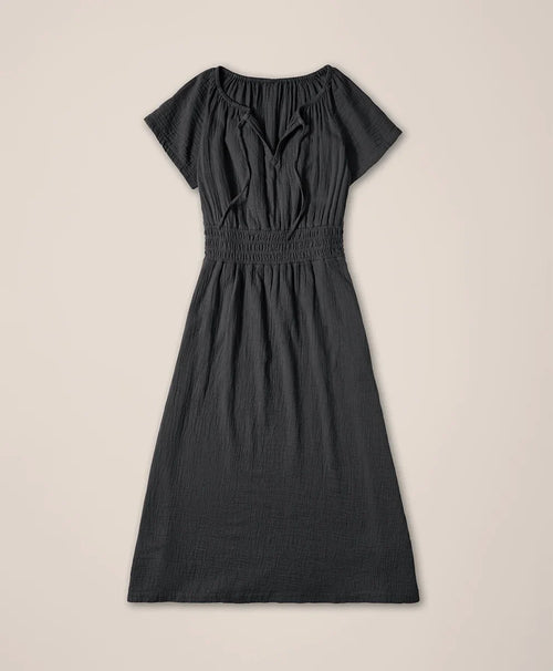 clearance coastal double gauze boho midi dress