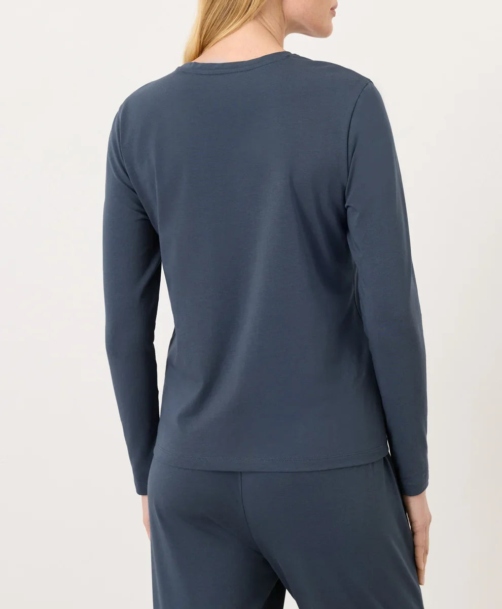 clearance luxe essential crewneck long sleeve tee