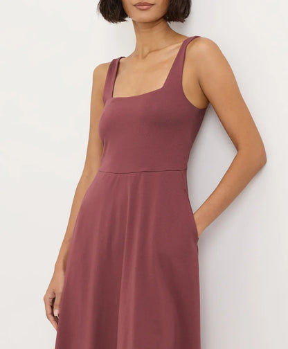 clearance fit & flare square neck dress
