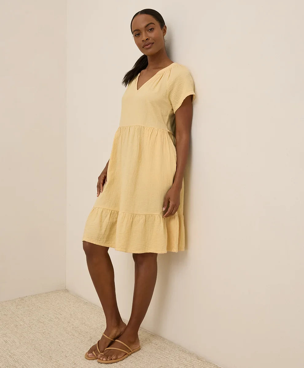 clearance coastal double gauze breezy dress