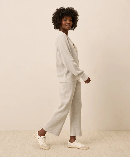 clearance thermal waffle wide leg pant