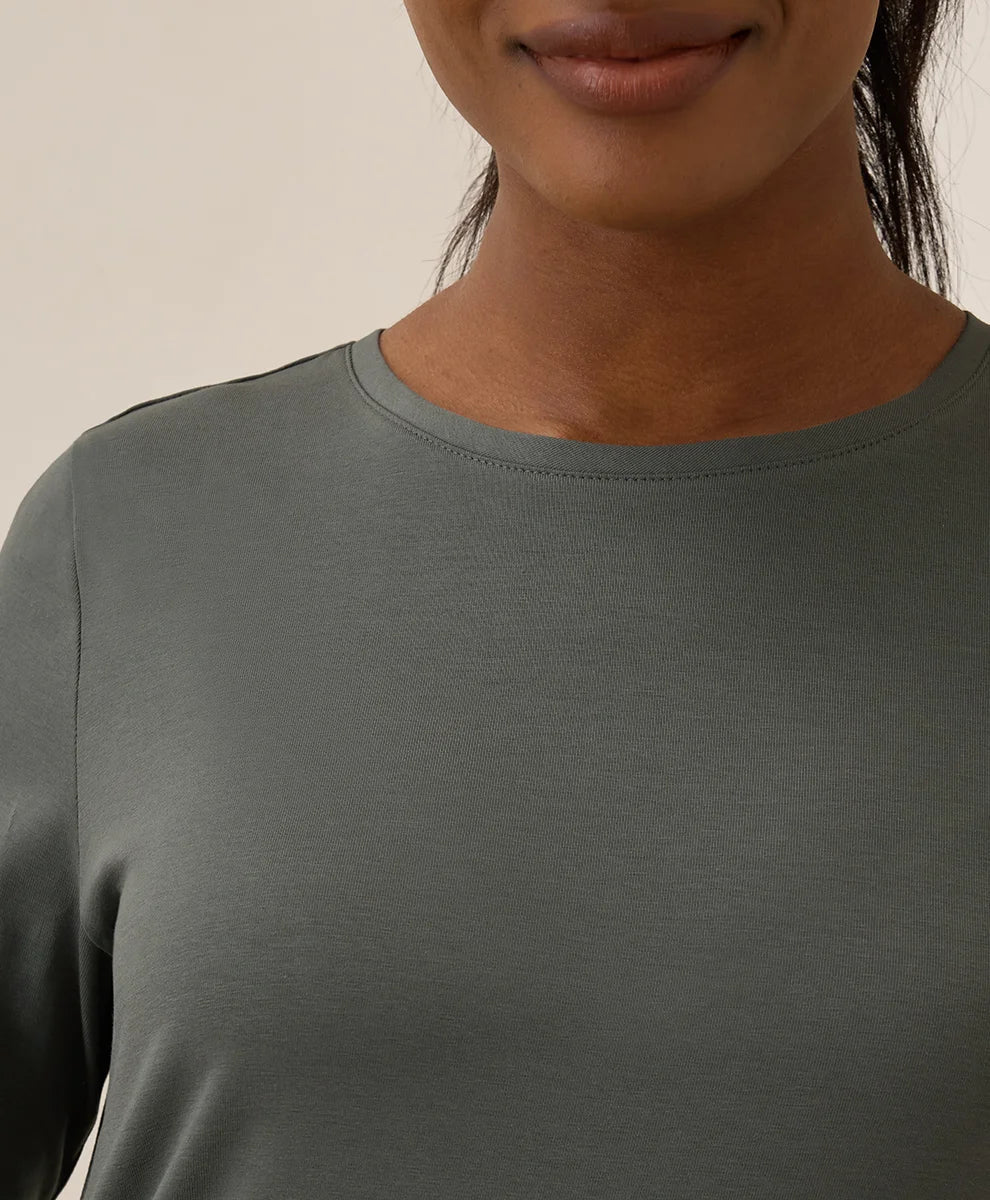 clearance luxe stretch jersey slim long sleeve tee