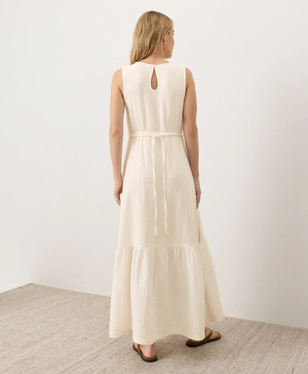 clearance coastal double gauze beach to brunch maxi dress