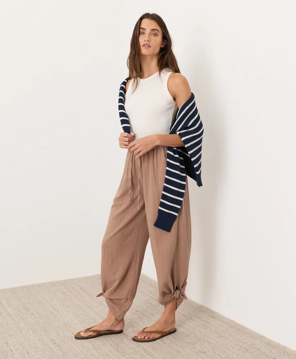 clearance coastal double gauze split hem pant