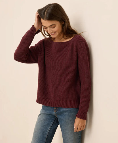 clearance luxe knit boatneck sweater