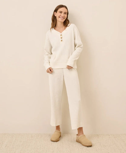 clearance thermal waffle henley pullover