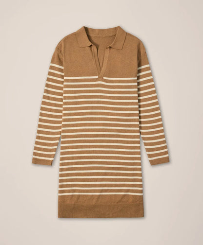 clearance classic fine knit collared sweater dress