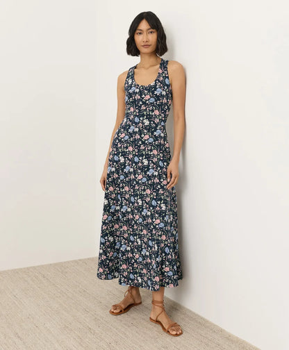 clearance fit & flare open back maxi dress