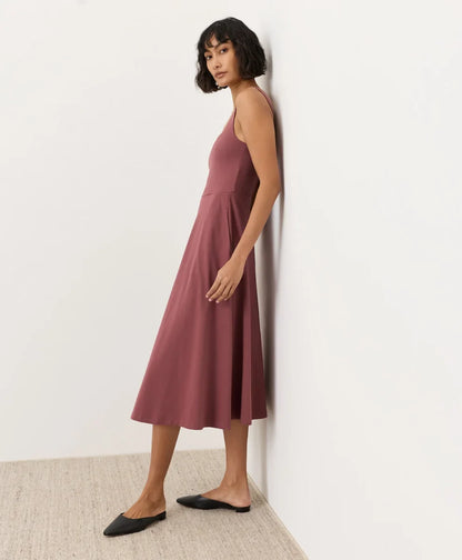 clearance fit & flare square neck dress