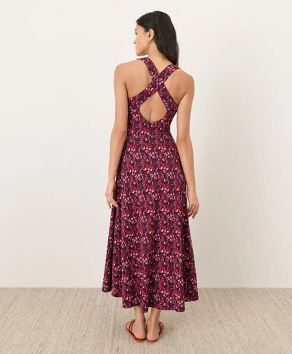 clearance fit & flare open back maxi dress
