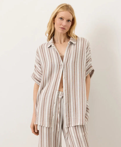 clearance coastal double gauze oversized shirt