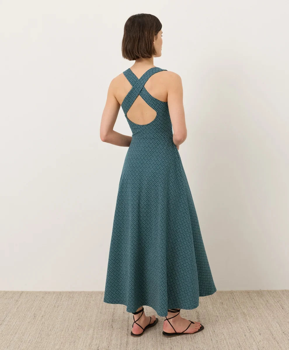 clearance fit & flare open back maxi dress