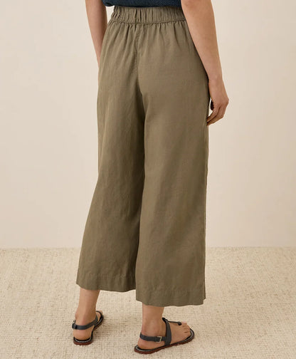 clearance canopy linen blend pleated trouser