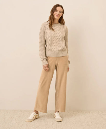 clearance luxe knit cable crew sweater