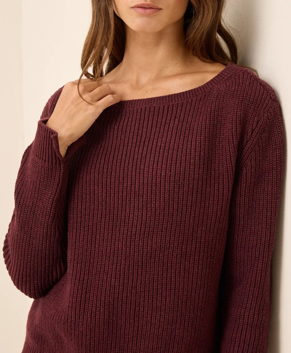 clearance luxe knit boatneck sweater