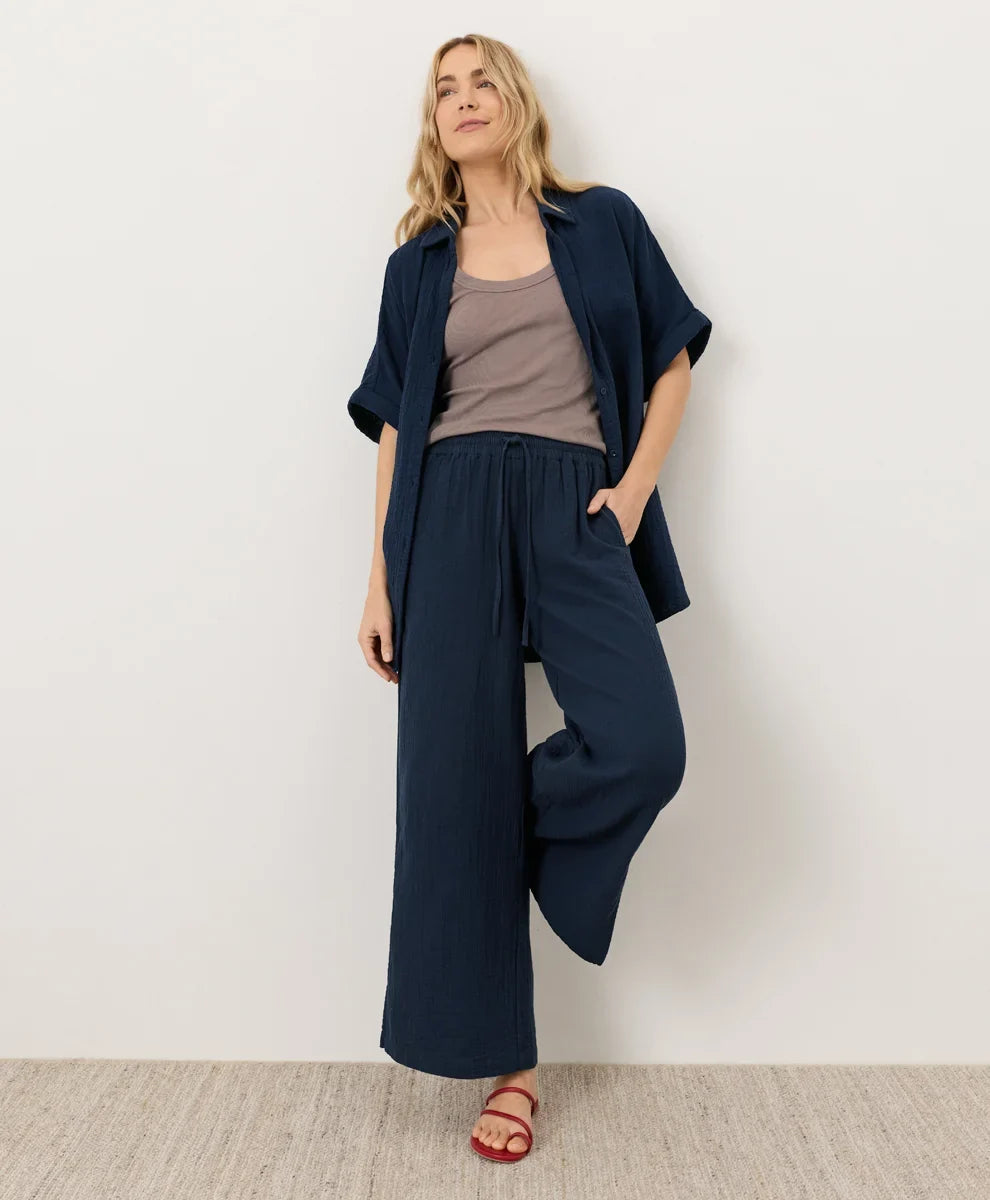 clearance coastal double gauze oversized shirt