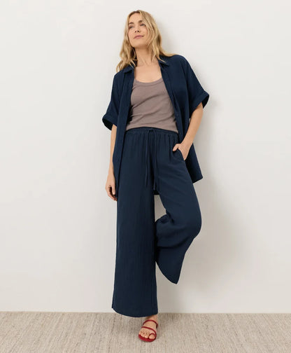 clearance coastal double gauze oversized shirt