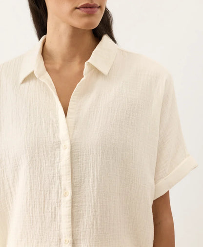 clearance coastal double gauze oversized shirt