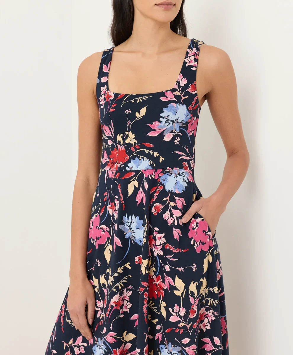 clearance fit & flare square neck dress