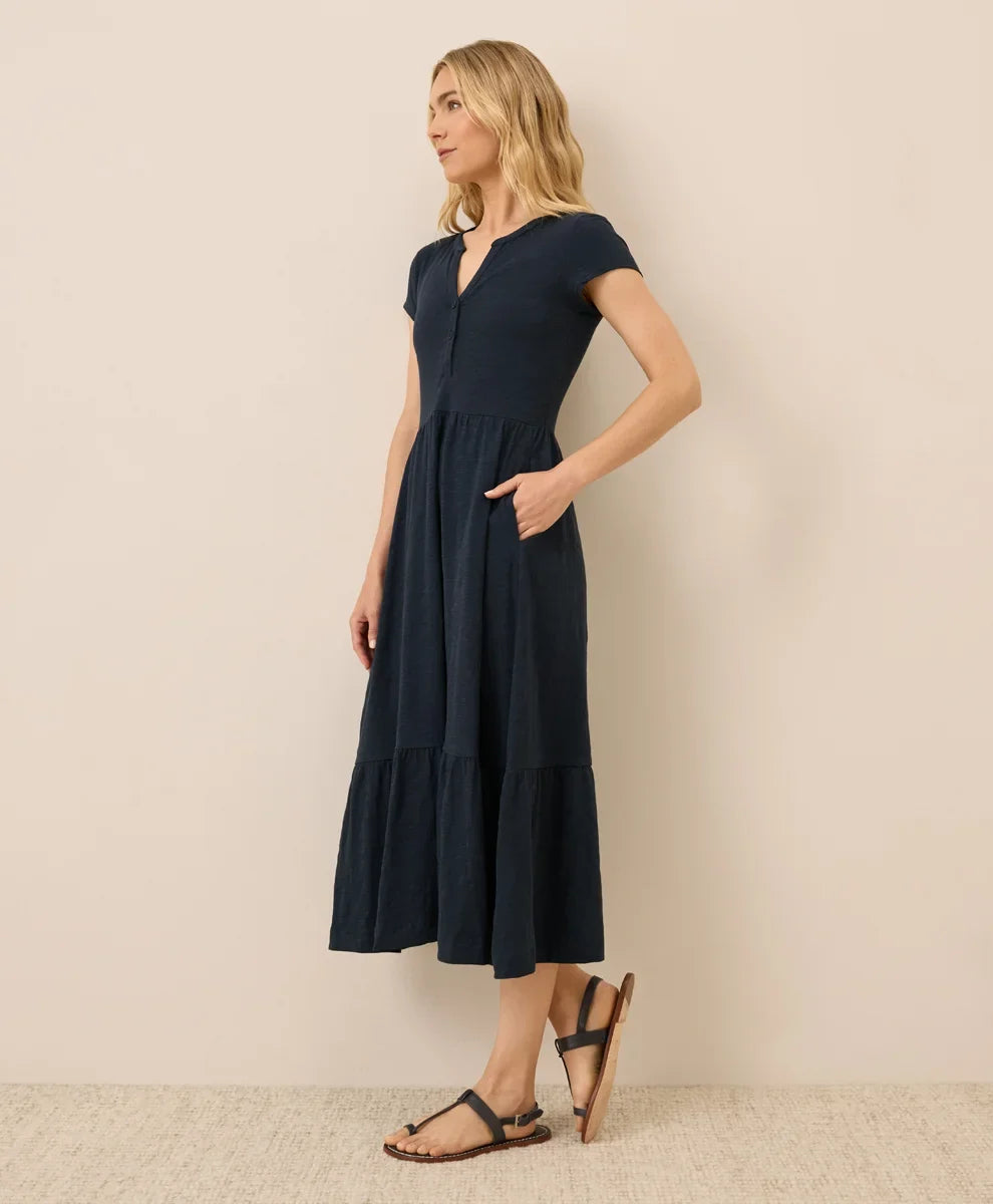 clearance relaxed slub henley market dress
