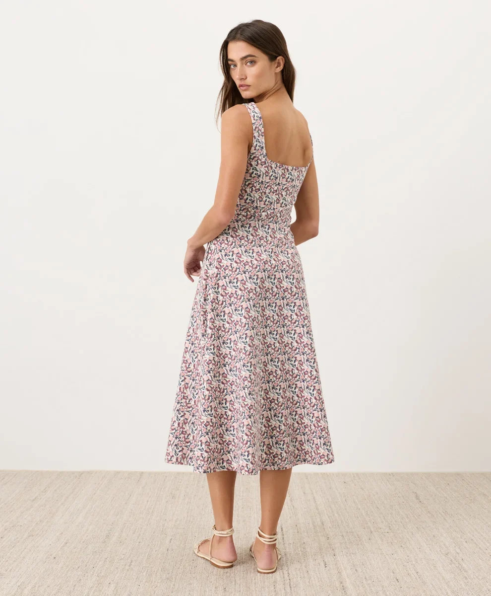 clearance fit & flare square neck dress